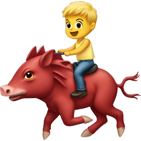 Baby riding a razorback  emoji