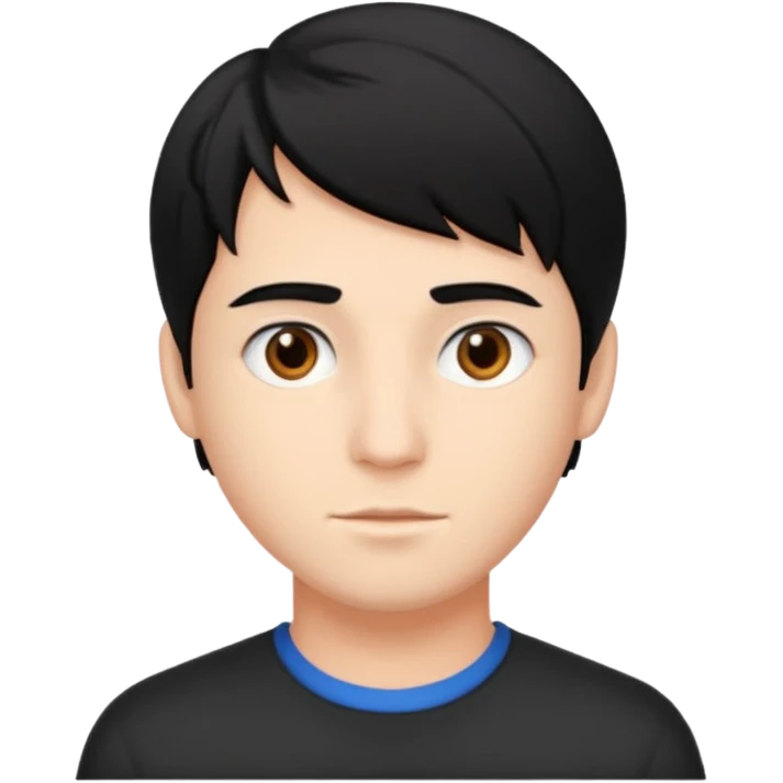 A young man with parted black hair. emoji
