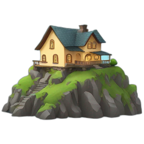 House on a mountain emoji