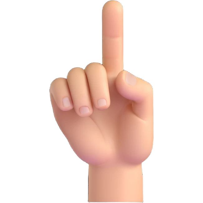 3D hand pointing at viewer with YOU text emoji