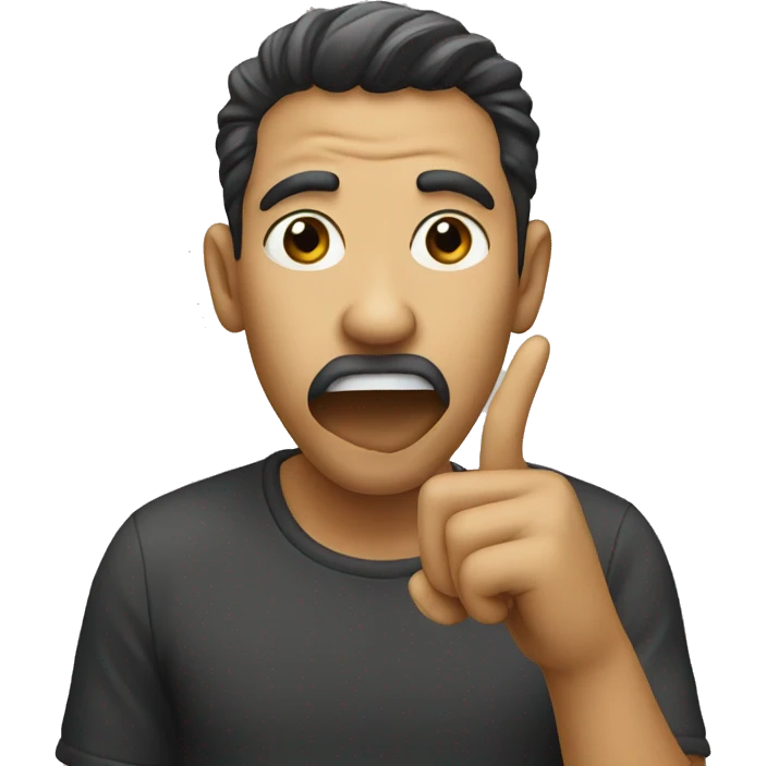 Face with finger by mouth emoji