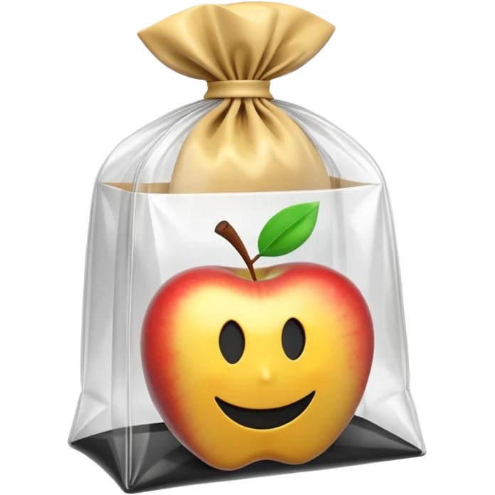 3D render of Evidence Bag inside a clear plastic evidence bag, sterile lighting, forensic crime scene aesthetic, plastic reflection, Apple emoji style, isolated on white background --v 6.0 emoji