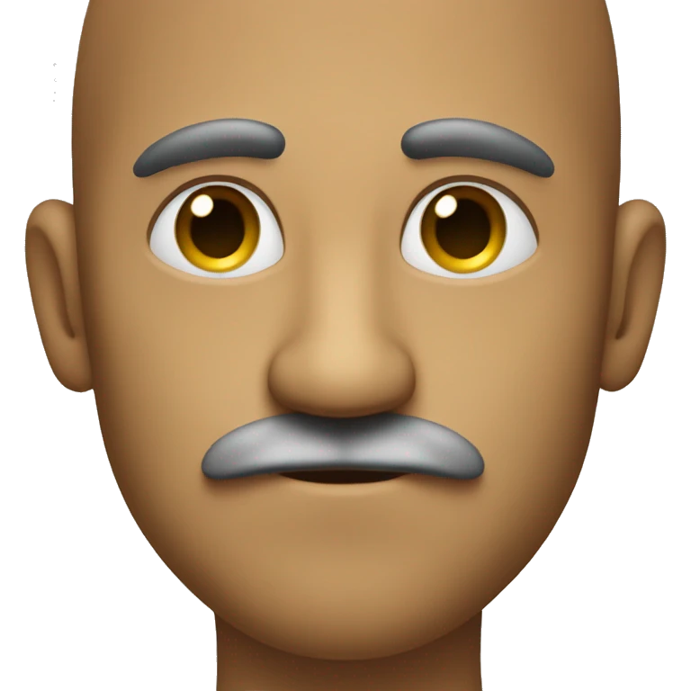 Man with a very small square mustache under his nose but not past it and parts his hair to the side emoji