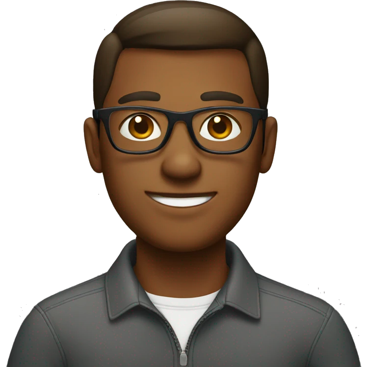 male with glasses in shop emoji