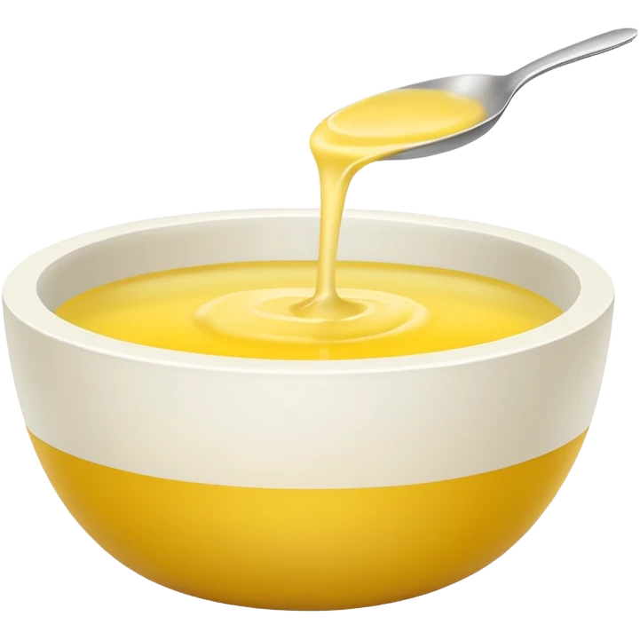 white bowl with matte yellow color inside, no liquid, no gloss, simple, clear emoji