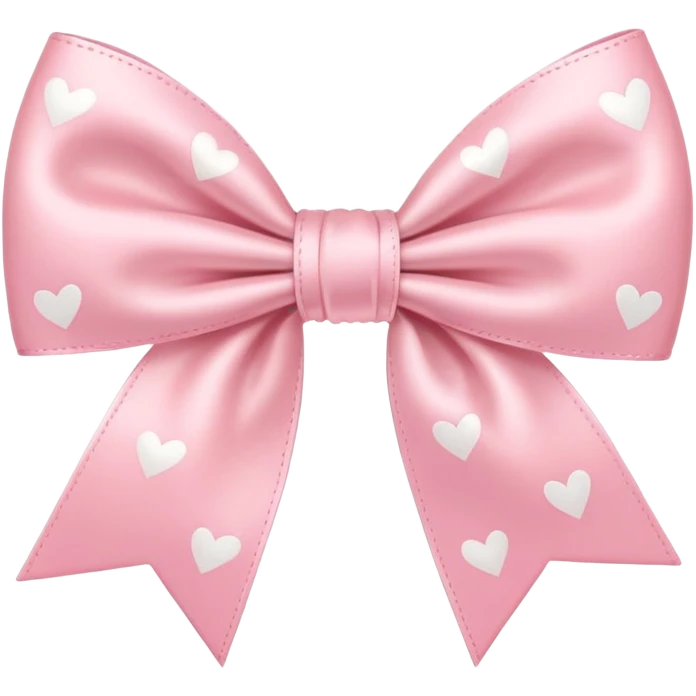 cute pastel pink bow with tiny hearts pattern emoji