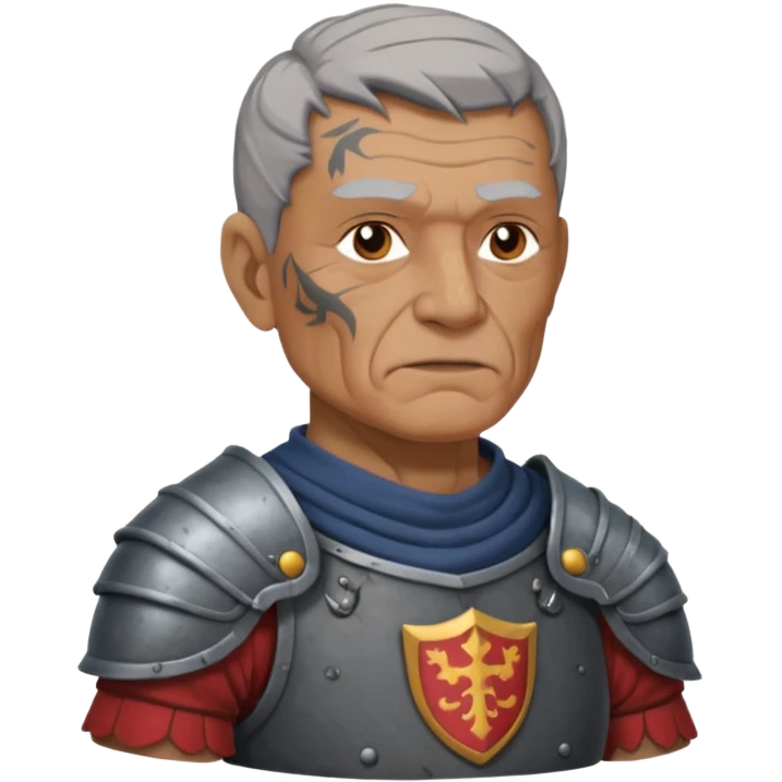 elderly tattooed knight, tattooed shoulder emoji