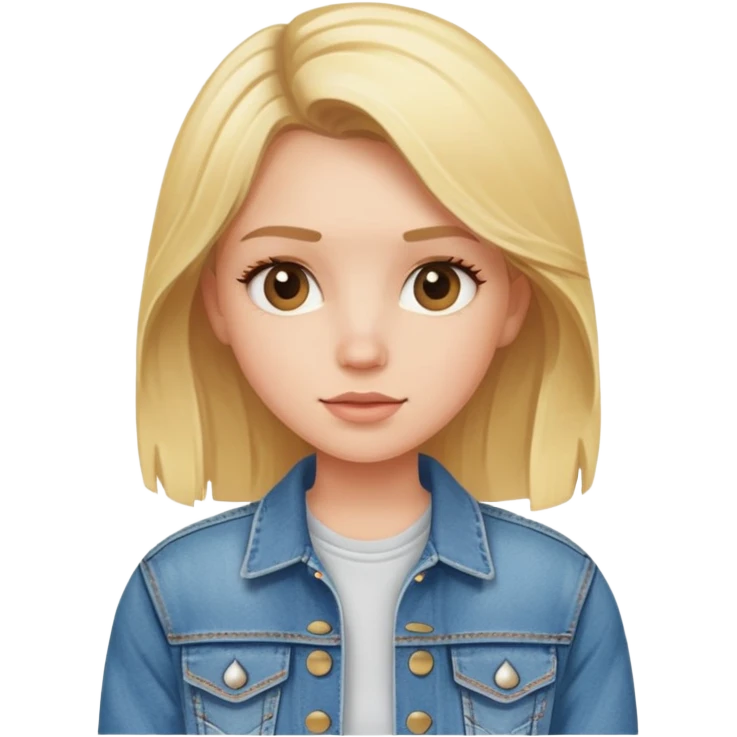 blonde girl in denim jacket emoji