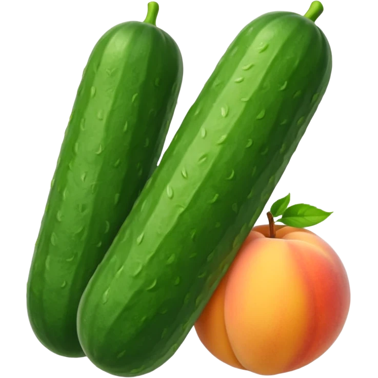 Cucumber+peach emoji