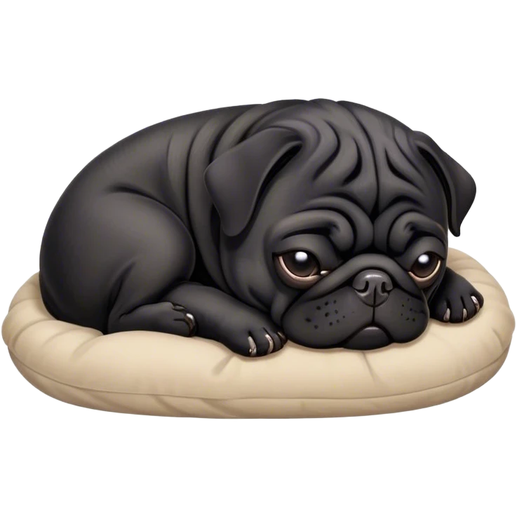 black pug sleeping emoji