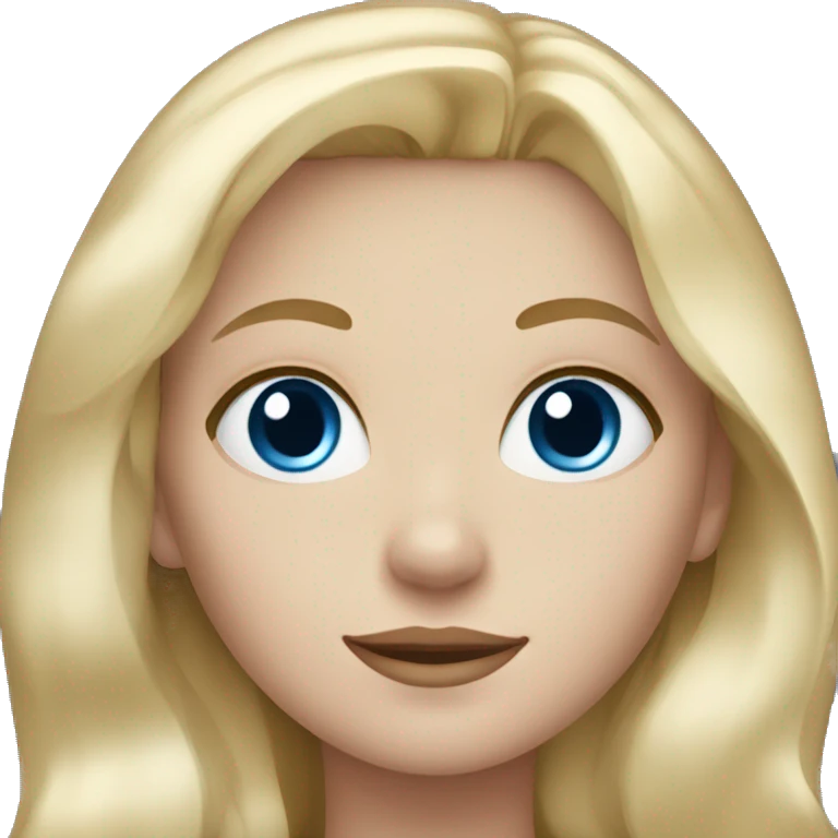 Girl with blonde long hair and white skin and blue eyes  emoji