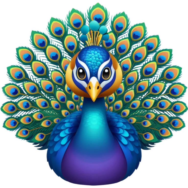 i want a peacock, multiple colors, relatively abstract, bright gradient. art deco style emoji