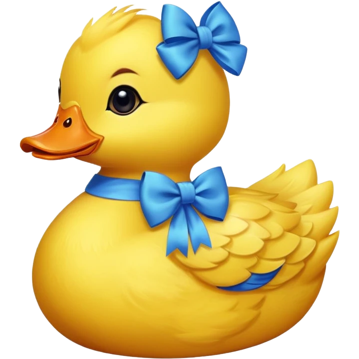 Duck with a bow emoji