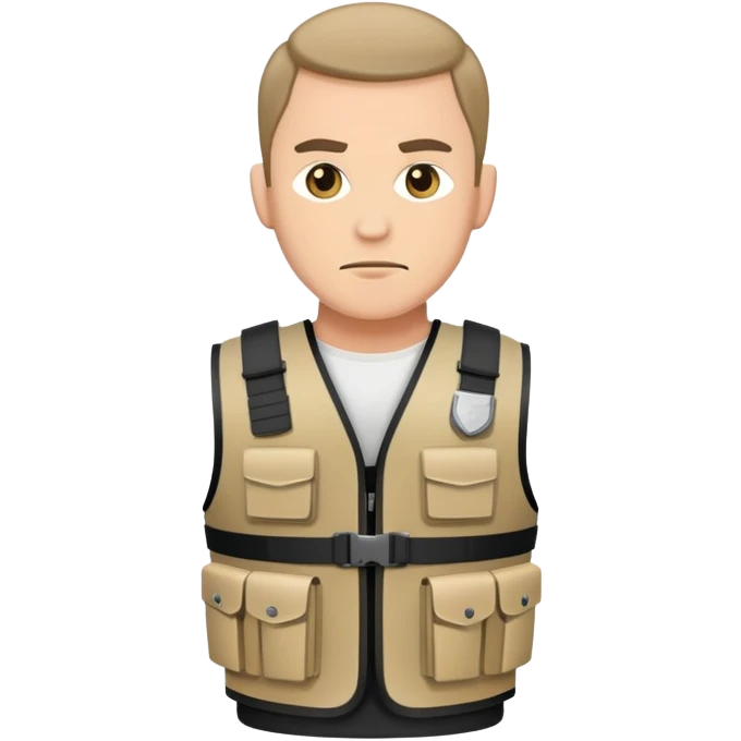 man standing full body with stab vest  emoji