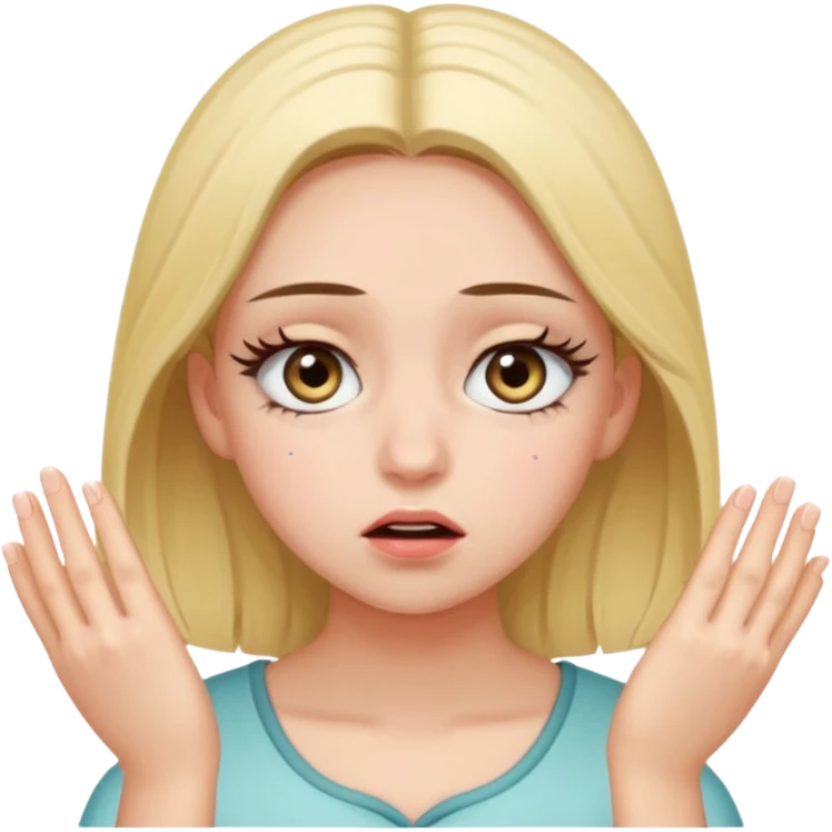 девочка умоляет и строит глазки emoji