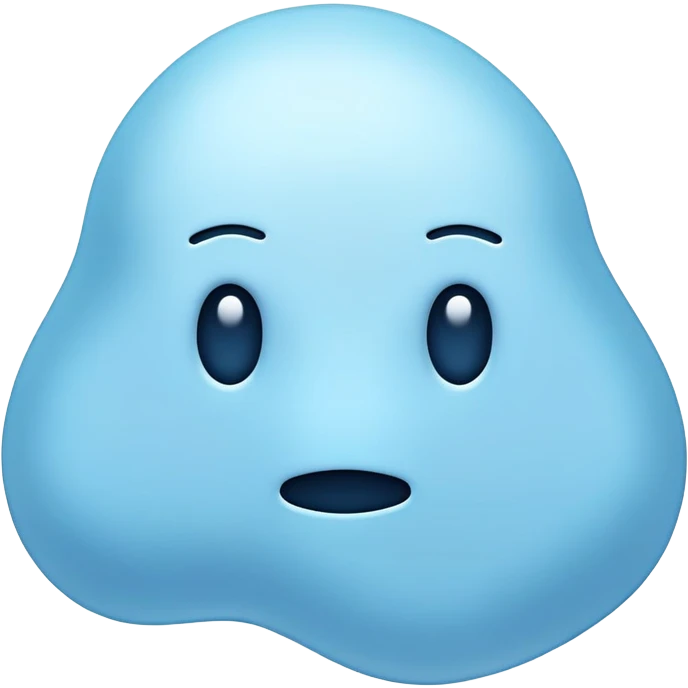 abstract irregular light blue shape, absolutely no facial features, no eyes, no mouth, purely abstract color blob emoji