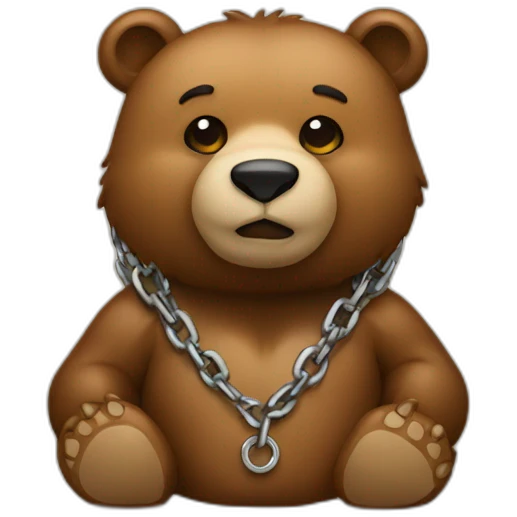 bear wearing a chain emoji