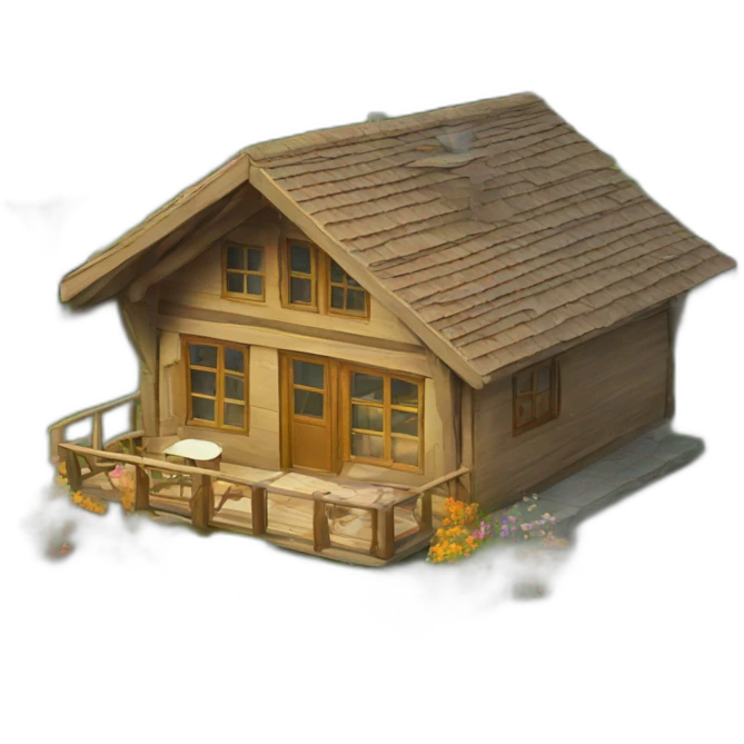 chalet with a garden emoji