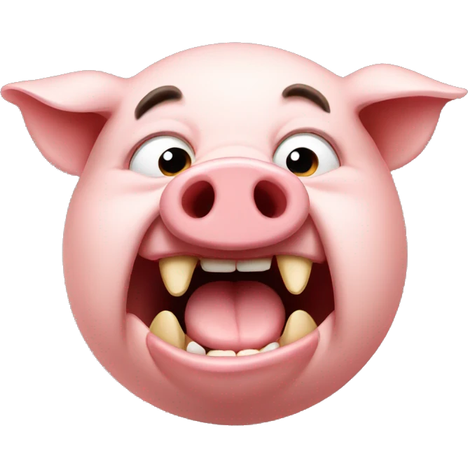 A pig that rage emoji