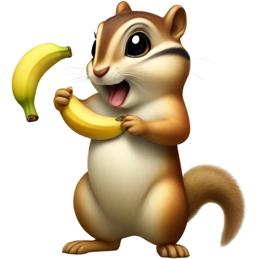Chipmunk licking banana  emoji