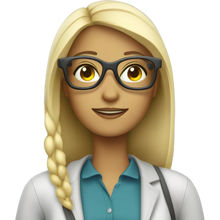 Female traveler bot wearing eyeglasses emoji