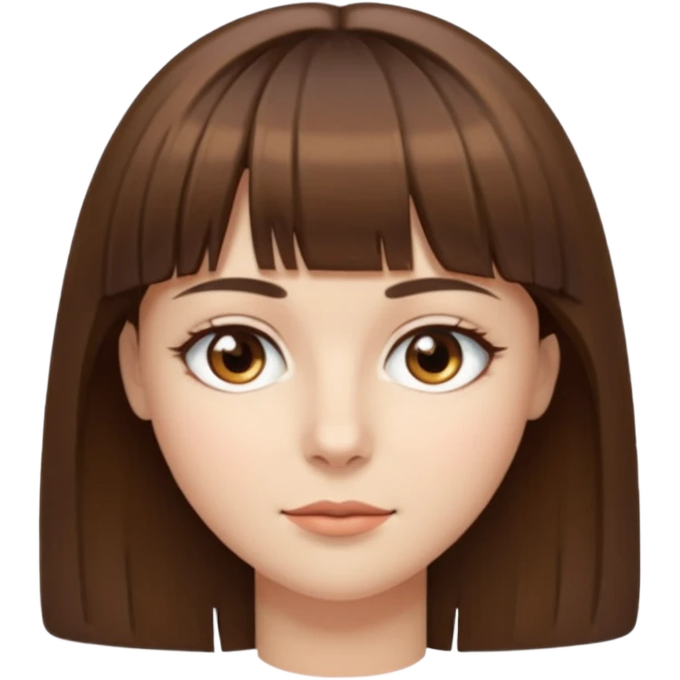 Açık tenli kısa orta saçlı kahküllü açık kahve göz kahverengi kaş siyah saç düz orantılı yüz emoji
