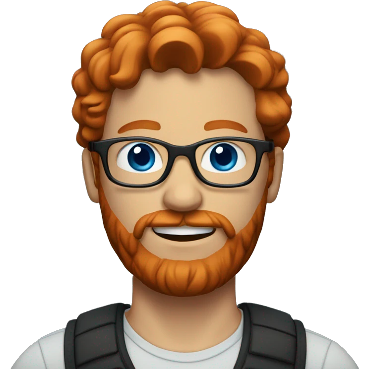red head man with beard, glasses, and blue eyes emoji