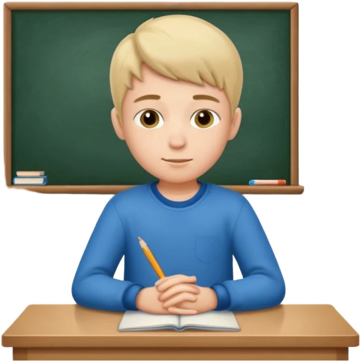 a boy sitting on school class emoji
