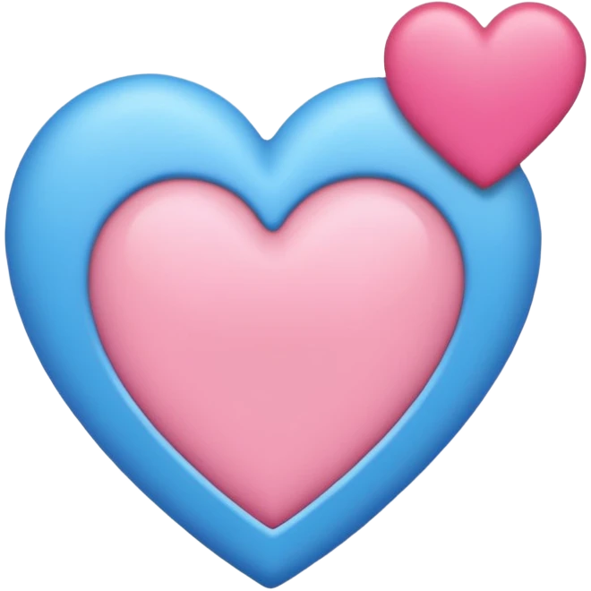 Corazón con colores azul & rosado combinado  emoji