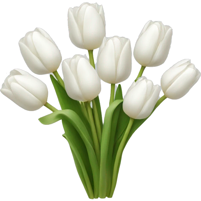 white tulip bouquet  emoji