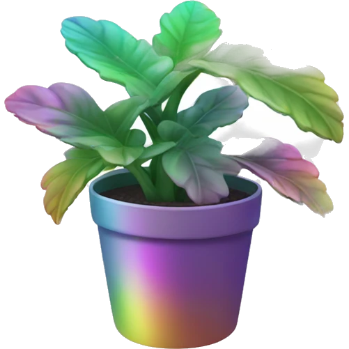 Plant in iridescent pot emoji