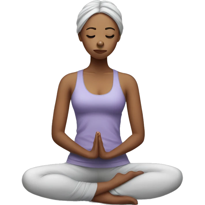 sad woman in yoga clothes  emoji