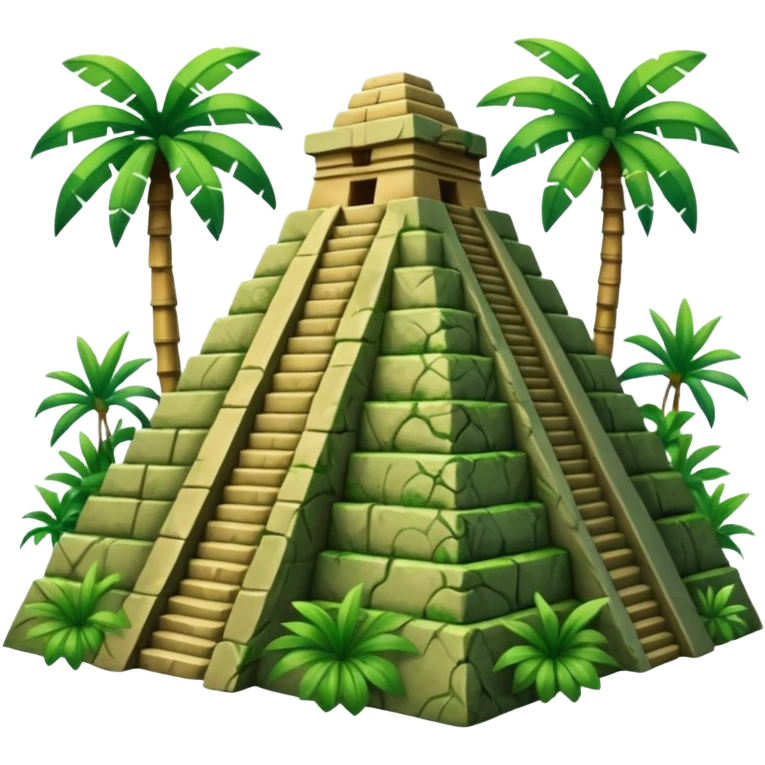 Mayan pyramid with lush jungle around emoji