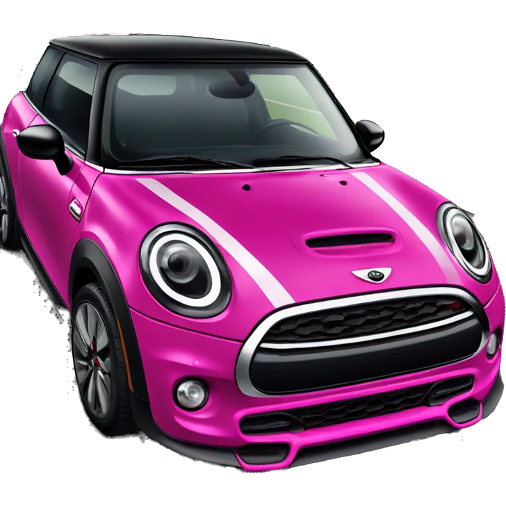 All black mini cooper se with hot pink stripes emoji