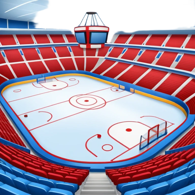 ice hockey stadium (#00A3E0) and red (#F9423A) emoji