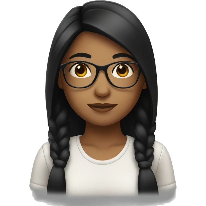 girl with black hair and glasses emoji