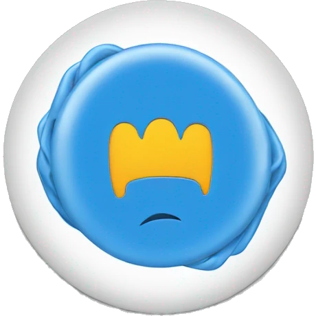A blue circle that has a text saying “Emojis only!” emoji
