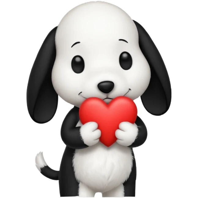 snoopy con un corazón entre los brazos  emoji