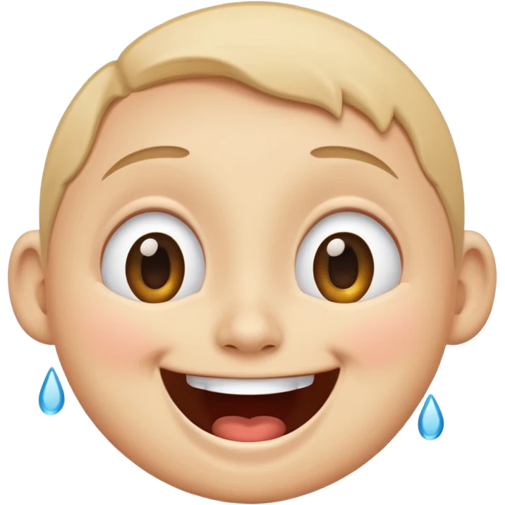 Emoji, laughing face with tears of joy, wide smile, big eyes emoji