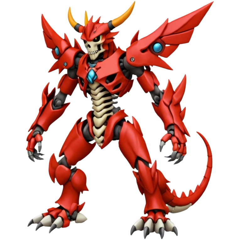 Digitigrade Cool Badass Skeletal Wargreymon-Guilmon-Pokémon-Digimon-Fakémon-fusion-hybrid-creature emoji