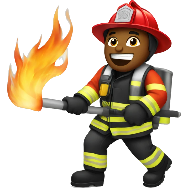 fire fighter fighting a fire emoji