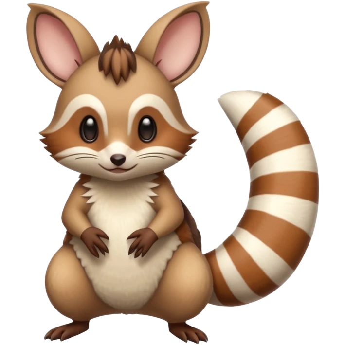 Numbat-Minccino-Furret-fusion-hybrid, full body emoji