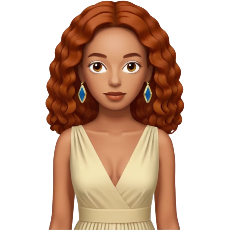 Solange Knowles with long Auburn hair emoji
