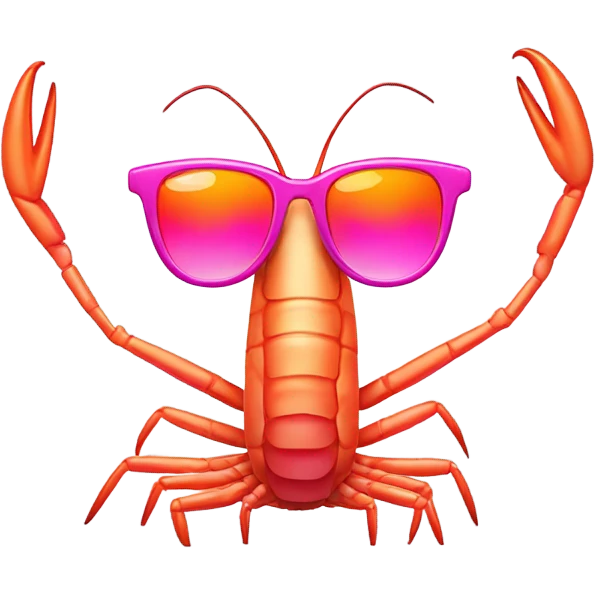 Prawn wearing sunglasses emoji