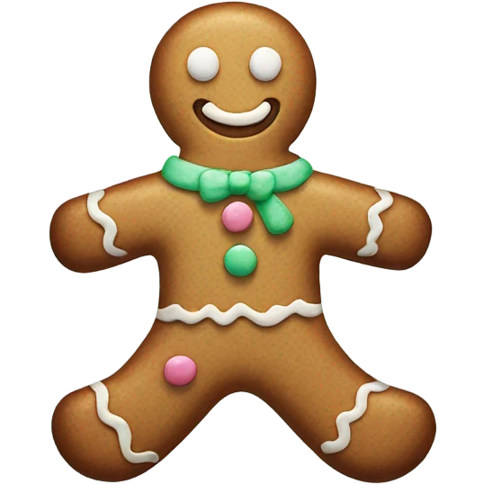 Pastel gingerbread man emoji