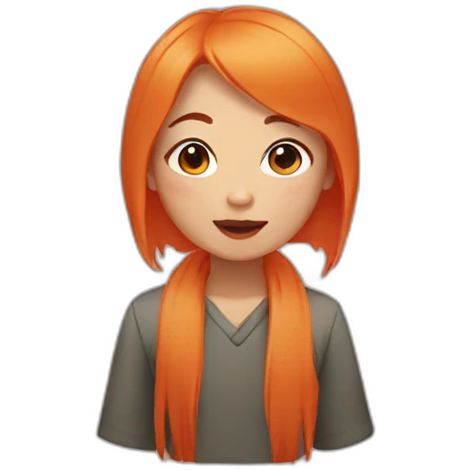 Asian girl with orange hair emoji