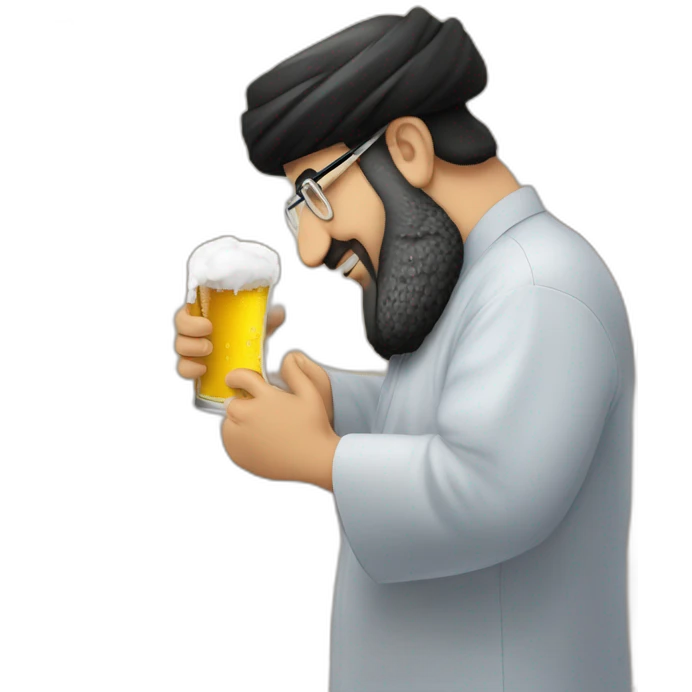 hasan nasrallah showering with beer emoji