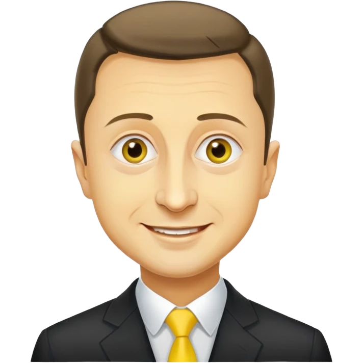 vladimir zelensky yellow face cartoon features cheerful expression emoji