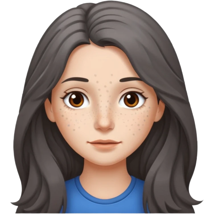 brunette girl long hair with gray hairs emoji