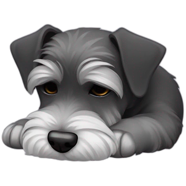 Schnauzer sleeping emoji